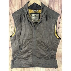 Tommy Bahama Mens Jacket Quilted Puffer Vest Lightweight Brown Full Zip LARGE